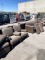 (2) FAUX LEATHER ARM CHAIRS (1) SOFA