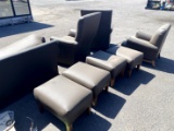 EIGHT PIECES OF ASSORTED FAUX LEATHER FURNITURE