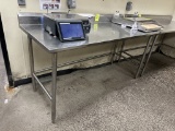 JOHN BOOS 6FT STAINLESS STEEL TABLE W/ BACKSPLASH