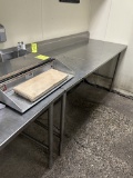 JOHN BOOS 6FT STAINLESS STEEL TABLE W/ BACKSPLASH