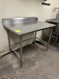 JOHN BOOS 4FT STAINLESS STEEL TABLE W/ BACKSPLASH