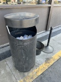 (2) TRASH CANS W/ CIGARETTE DISPOSAL UNITS