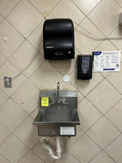 HAND SINK W/ SOAP AND PAPER TOWEL DISPENSER