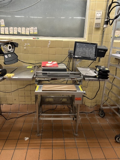 HEAT SEAL WRAPPING STATION W/ BIZERBA SCALE