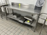 72IN X 25IN X 40IN STAINLESS STEEL TABLE W/ BACKSPLASH