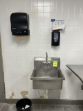 HAND SINK W/ SOAP AND PAPER TOWEL DISPENSER