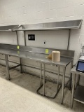 6FT STAINLESS STEEL TABLE W/ BACKSPLASH AND OVERSHELF