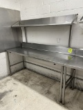 6FT STAINLESS STEEL TABLE W/ BACKSPLASH AND OVERSHELF
