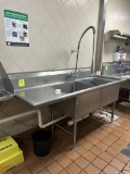 STAINLESS STEEL 2 COMPARTMENT SINK W/ SPRAYER