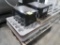 pallet of misc- aluminum muffin pans, microwave ovens