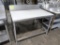 stainless/polytop table w/ backsplash