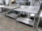 stainless tables w/ backsplashes & undershelves