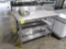 stainless table w/ backsplash & 2) undershelves