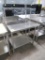 stainless table w/ backsplash, overshelf & undershelf