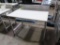 stainless/polytop table w/ backsplash