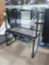 merchandising tables, laminated top on steel frame