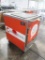 stainless demo cart w/ fold-down shelf