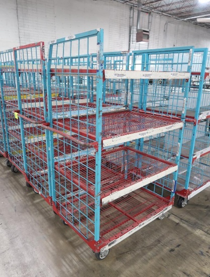 wire shelving stocking carts on casters (4) shelves