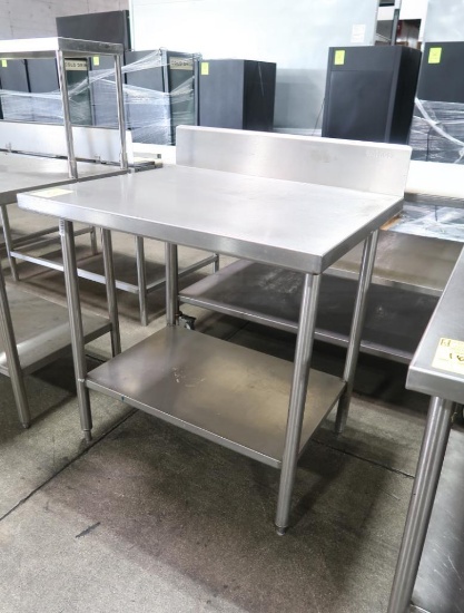 stainless table w/ backsplash & undershelf