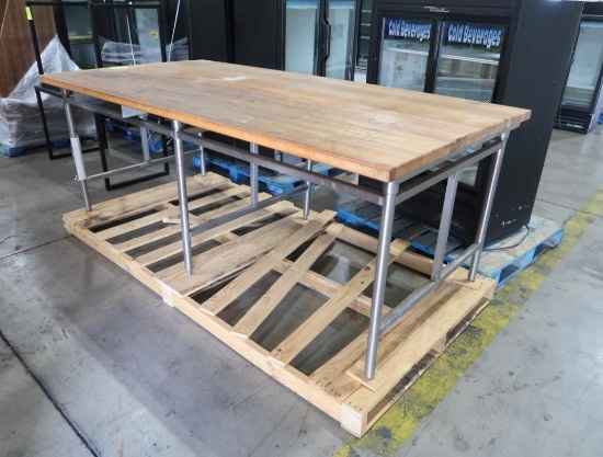 solid maple top bakery table