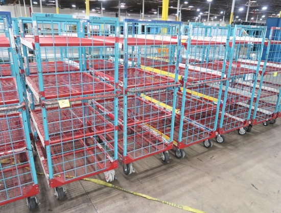 wire shelving stocking carts on casters (4) shelves