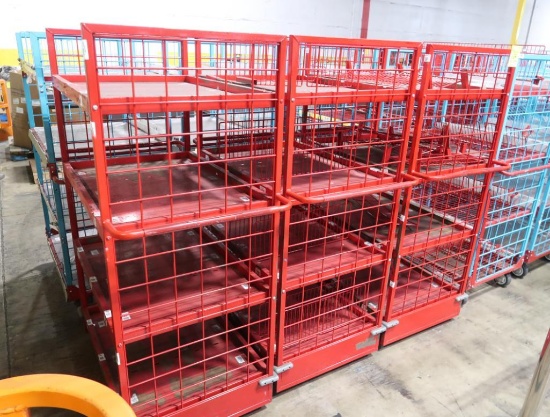 4-tier stocking cart w/ solid shelves