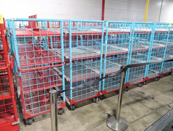 4-tier stocking cart w/ wire shelves