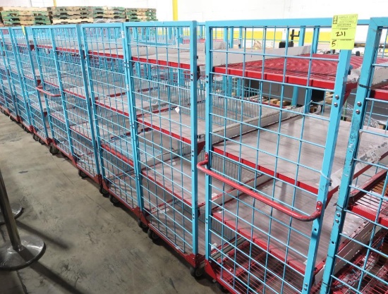 4-tier stocking cart w/ wire shelves