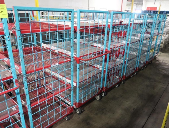 4-tier stocking cart w/ wire shelves