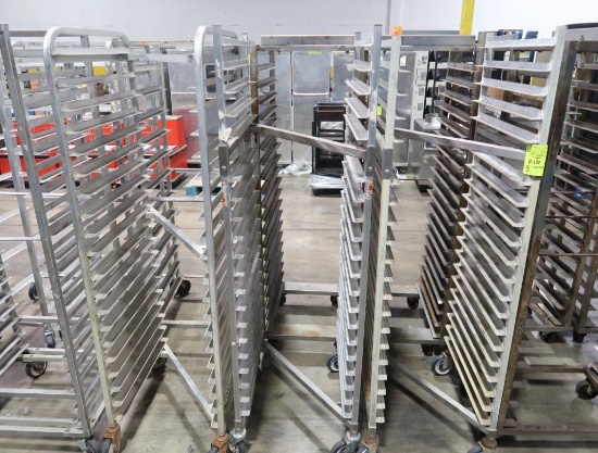 aluminum sheet pan racks, on casters, Z-style