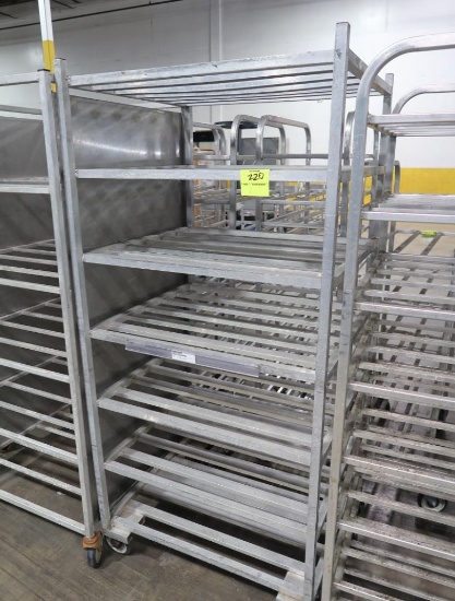 aluminum tub/tray rack, on casters