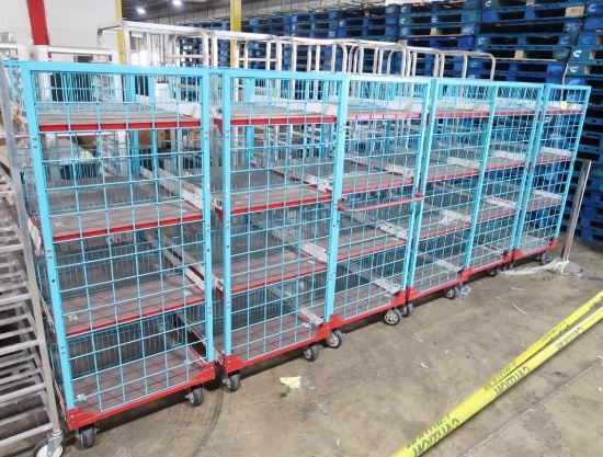 4-tier stocking cart w/ wire shelves