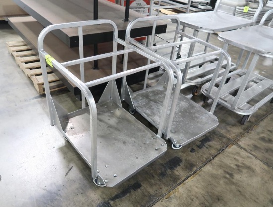 aluminum sheet pan carts, on casters
