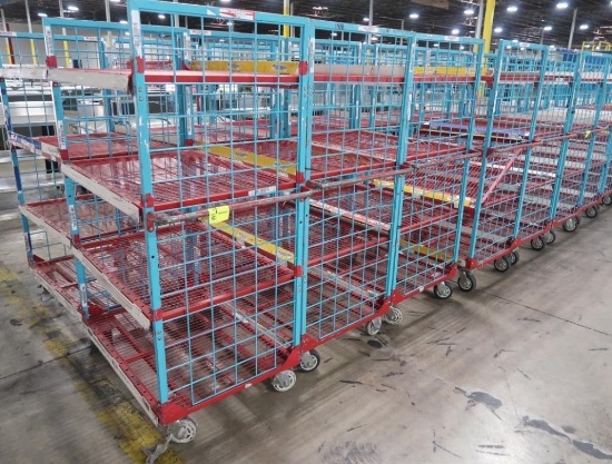 wire shelving stocking carts on casters (4) shelves