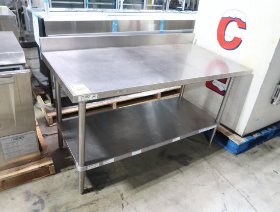 stainless table w/ backsplash & undershelf