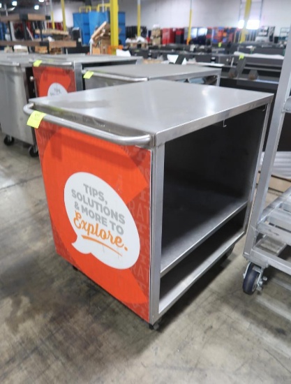 stainless demo cart w/ space for pull-out shelf