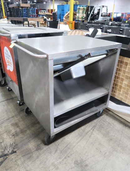 stainless demo cart w/ space for pull-out shelf