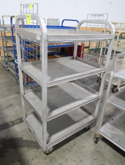 4-tier stocking cart w/ solid shelves