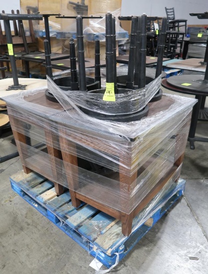 pallet of assorted merchandising tables