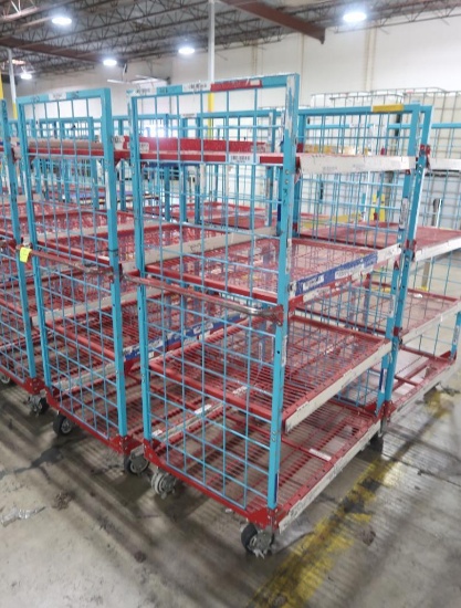 wire shelving stocking carts on casters (4) shelves