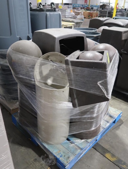 pallet of waste receptacles