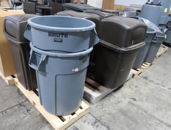 pallets of waste receptacles