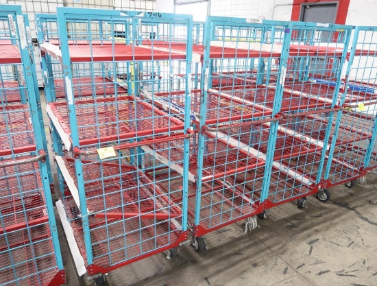 wire shelving stocking carts on casters (4) shelves