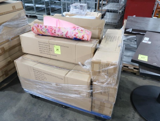 pallet of holiday orchid carriers