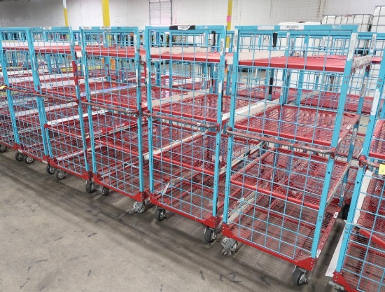 wire shelving stocking carts on casters (4) shelves