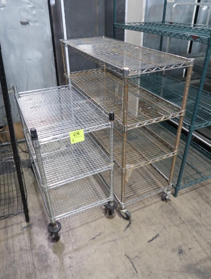 wire shelving units, on casters