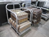 aluminum sheet pan carts, w/ french loaf pans & cupcake pans