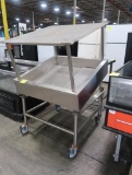 stainless iced product merchandiser, on casters, w/ ceiling