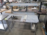 stainless table w/ backsplash & overshelf, space for poly