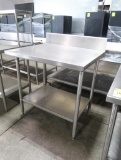 stainless table w/ backsplash & undershelf